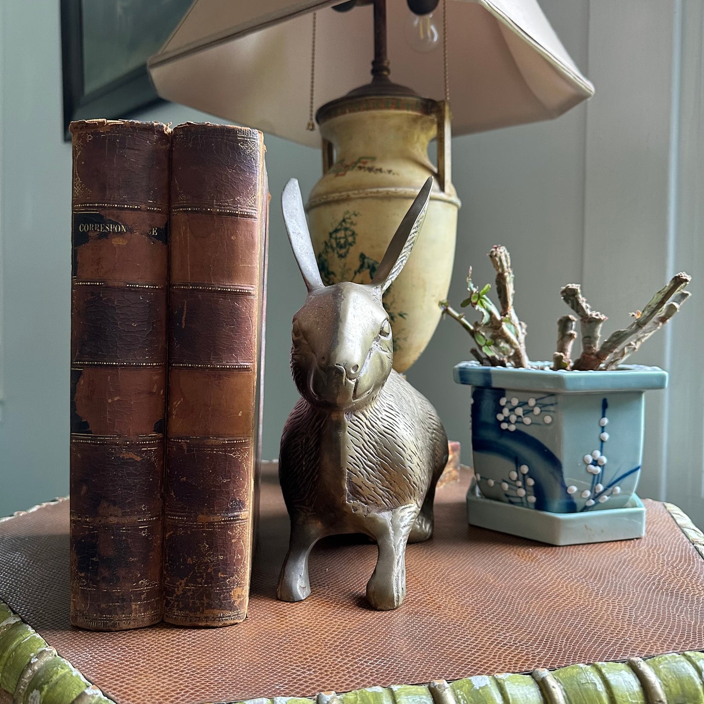 19th Century Books with Leather Covers & Marbled Page Ends