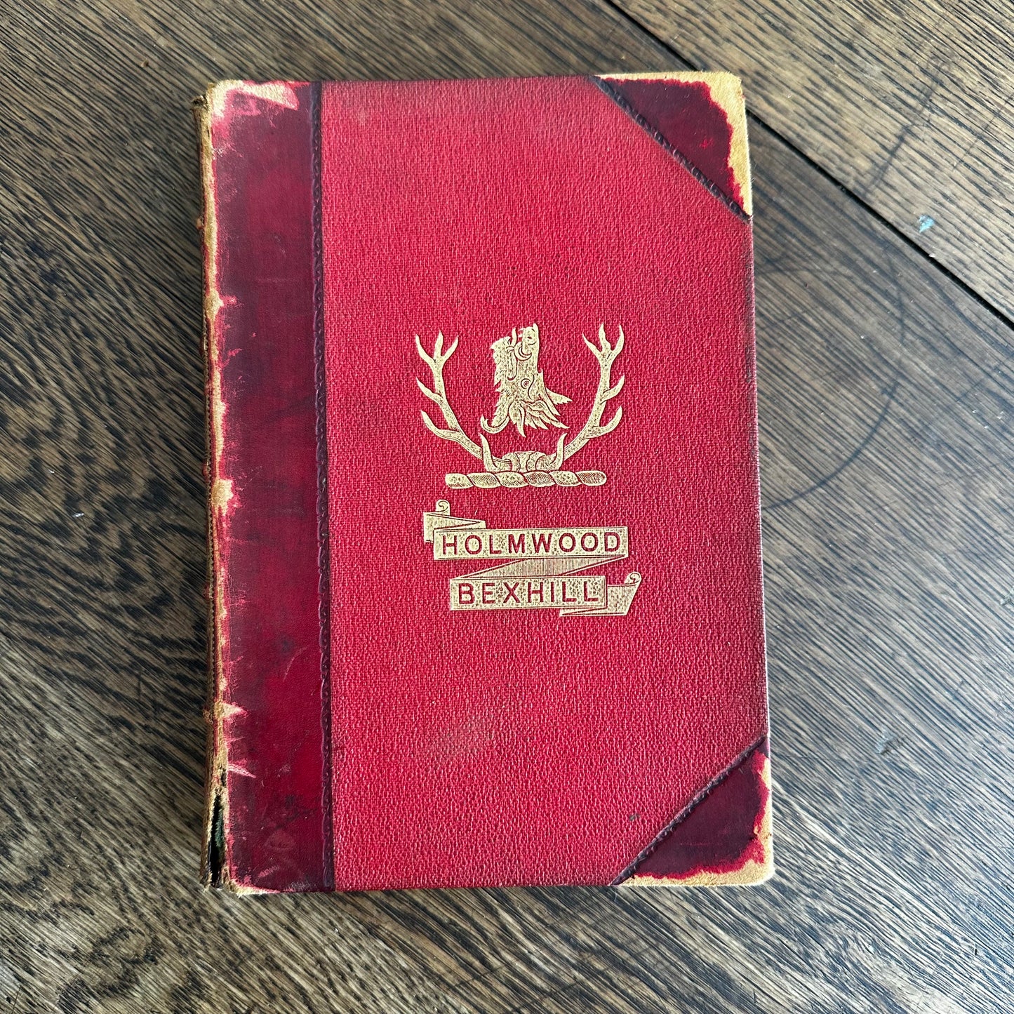 Antique Leather Book Stack | 18th–20th Century Decorative Books | Vintage Library Decor