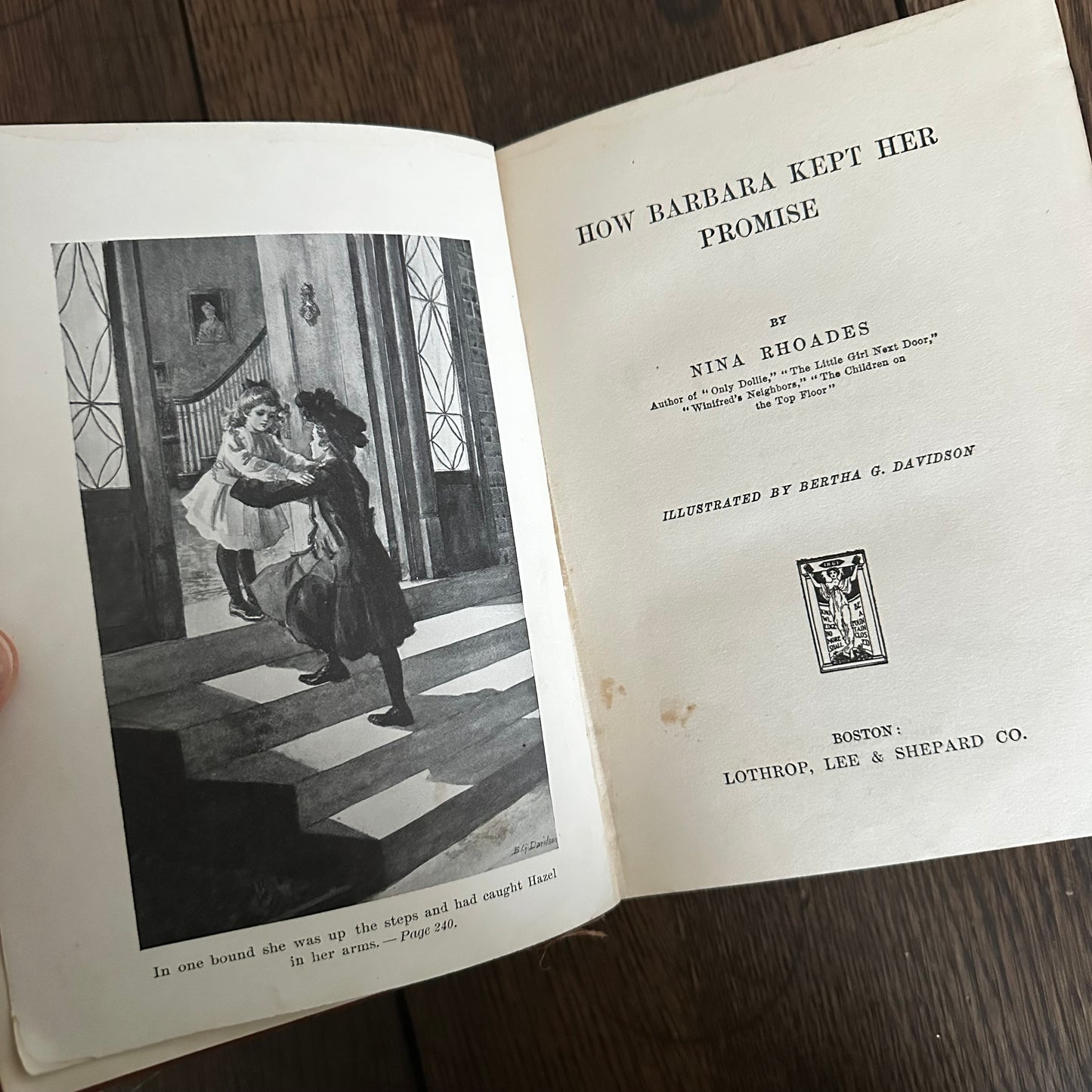 Set of 8 Nina Rhoades Antique Children’s Books (1901–1914) — Illustrated by Bertha Davidson Hoxie — Lothrop Lee & Shepard — Brick House Series