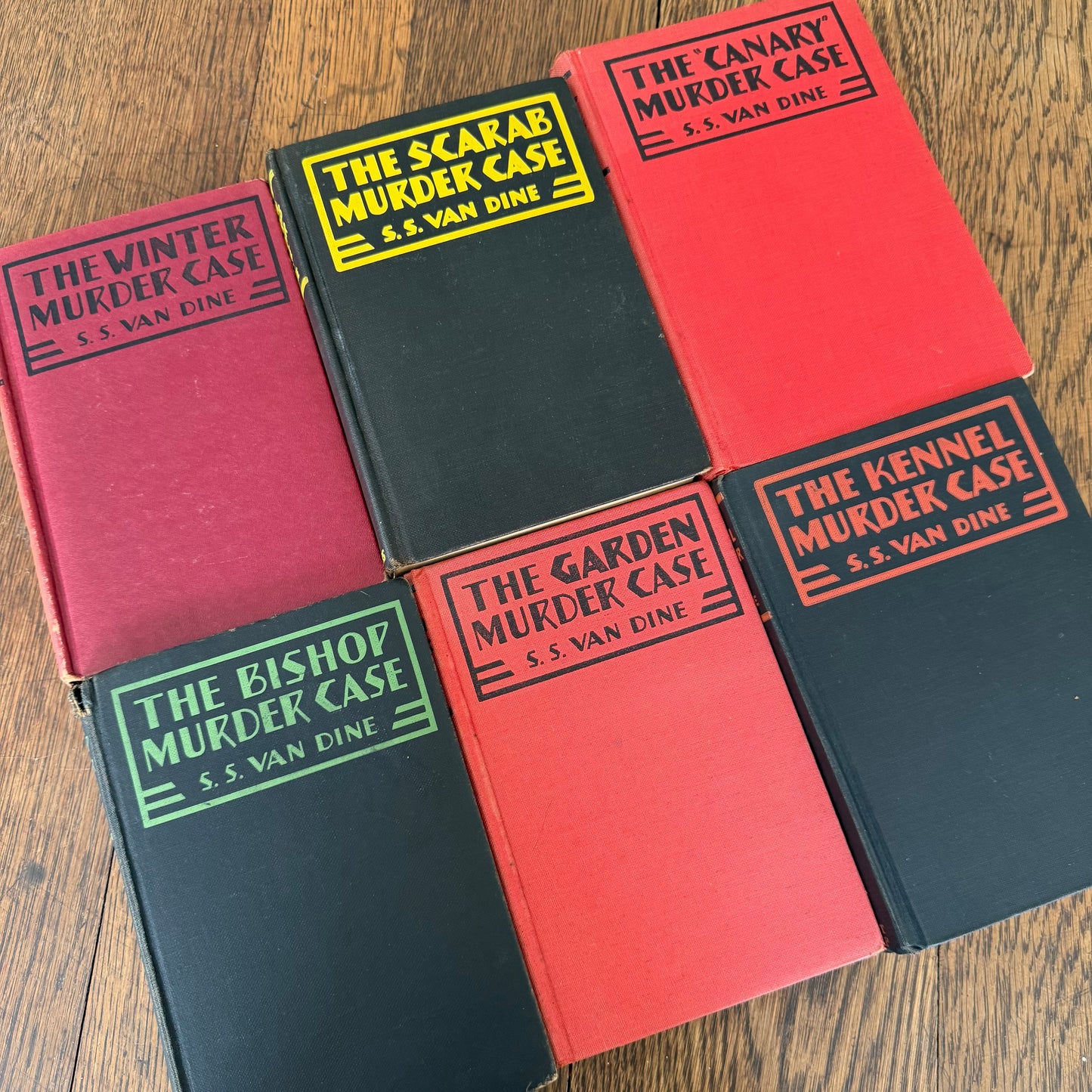 Set of 6 Philo Vance Vintage Mystery Books by S.S. Van Dine - 1927-1939