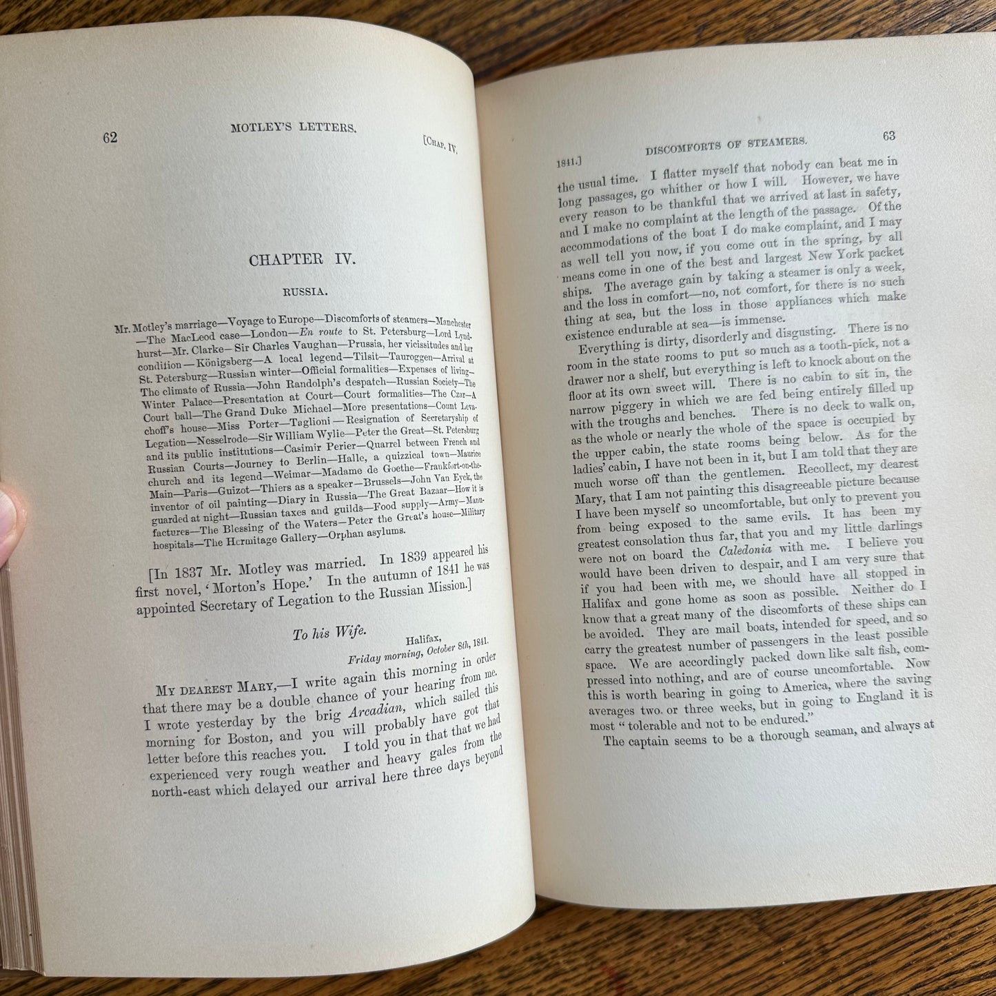 19th Century Books with Leather Covers & Marbled Page Ends