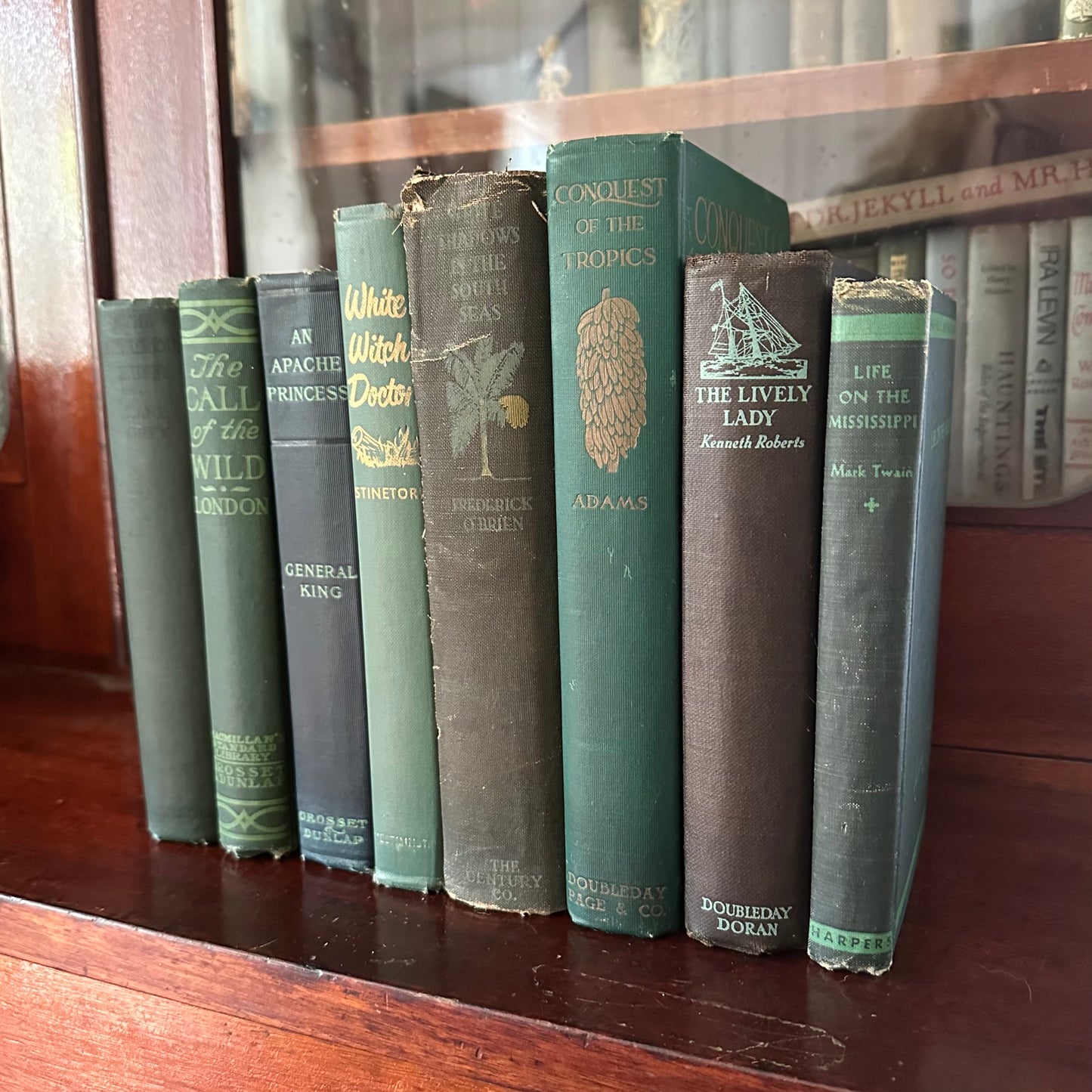 Vintage Collection of 8 Books in Green