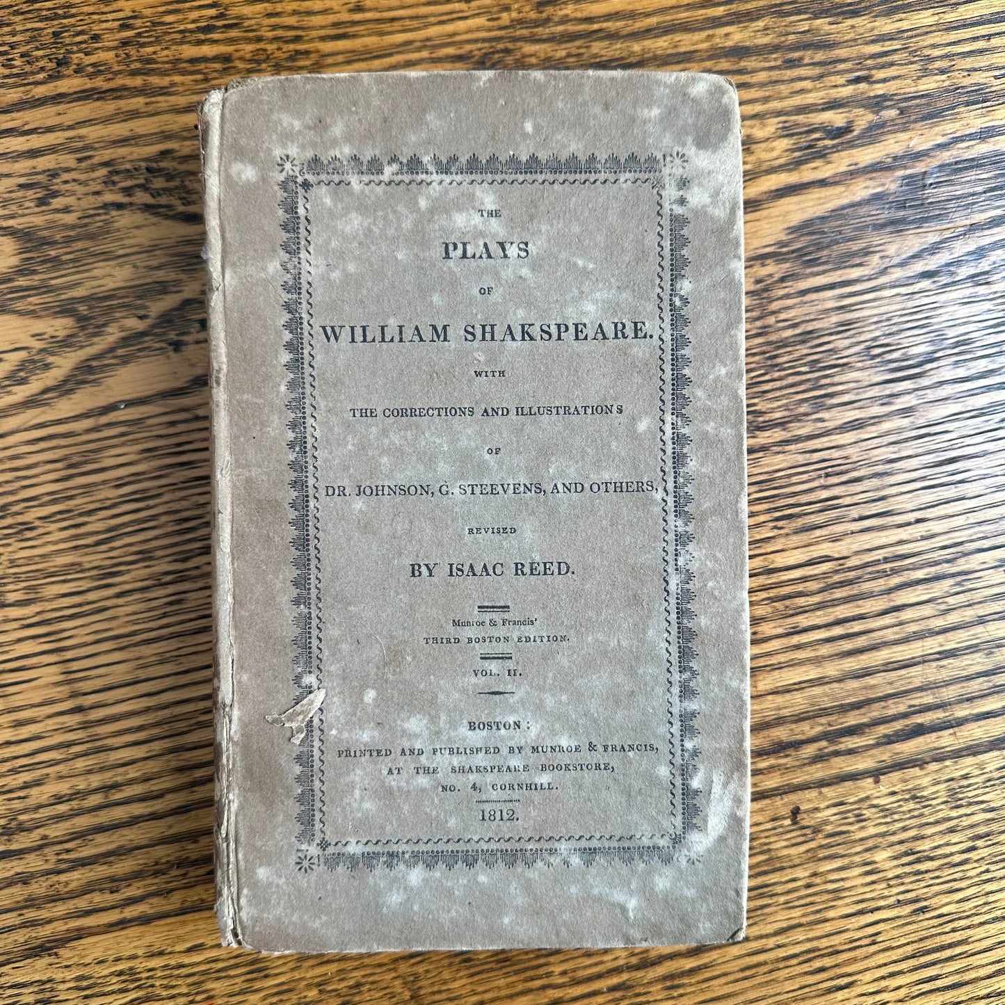 1810-1812 Complete Set of 9 Vols: The Plays of William Shakspeare