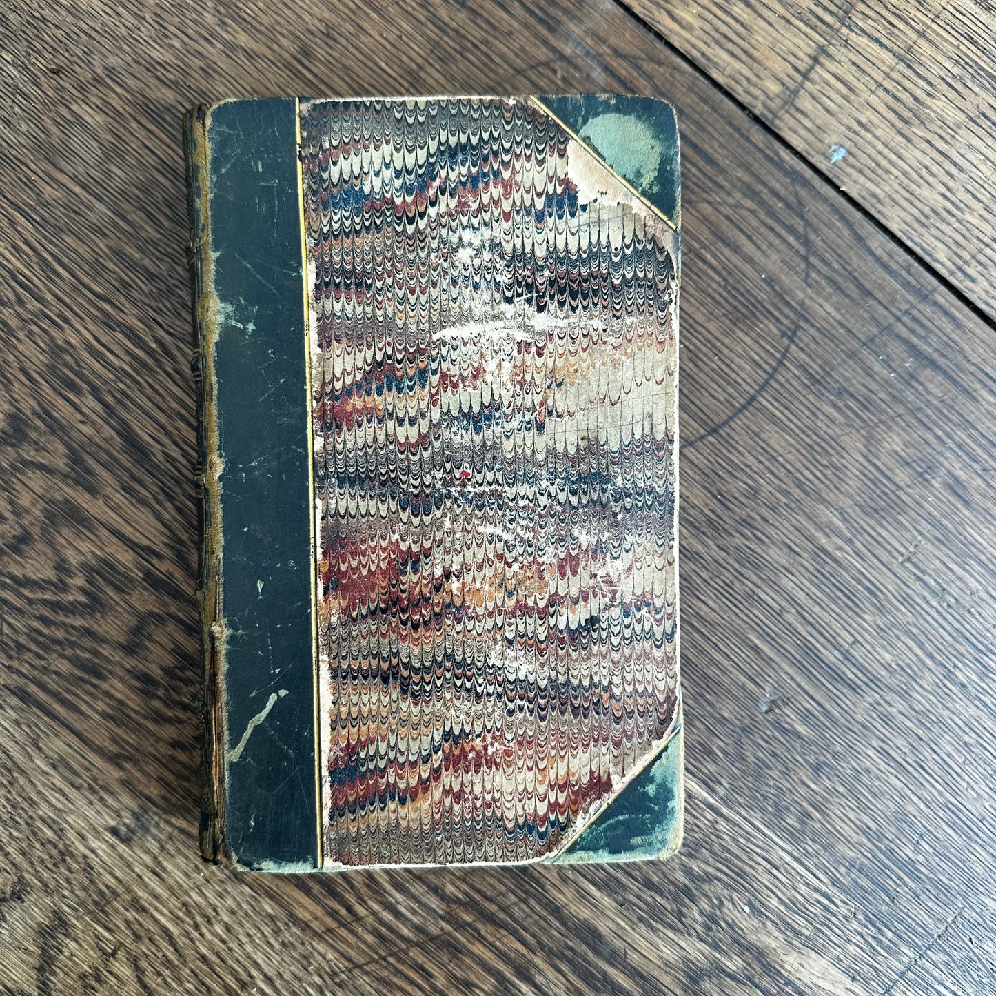 Antique Leather Book Stack | 18th–20th Century Decorative Books | Vintage Library Decor