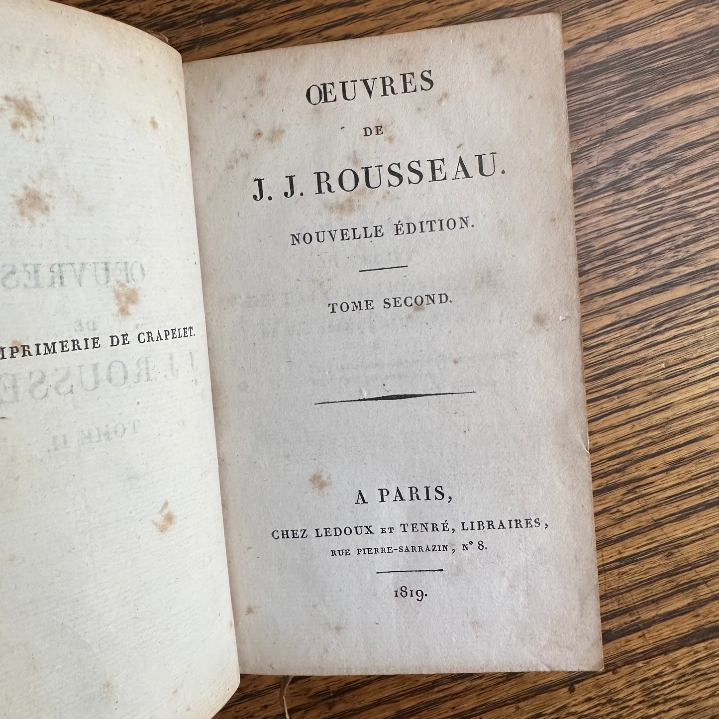 Œuvres de J.-J. Rousseau — Antique 1819 Paris Edition, Collected Works with Engravings - 16 of 20 Volumes