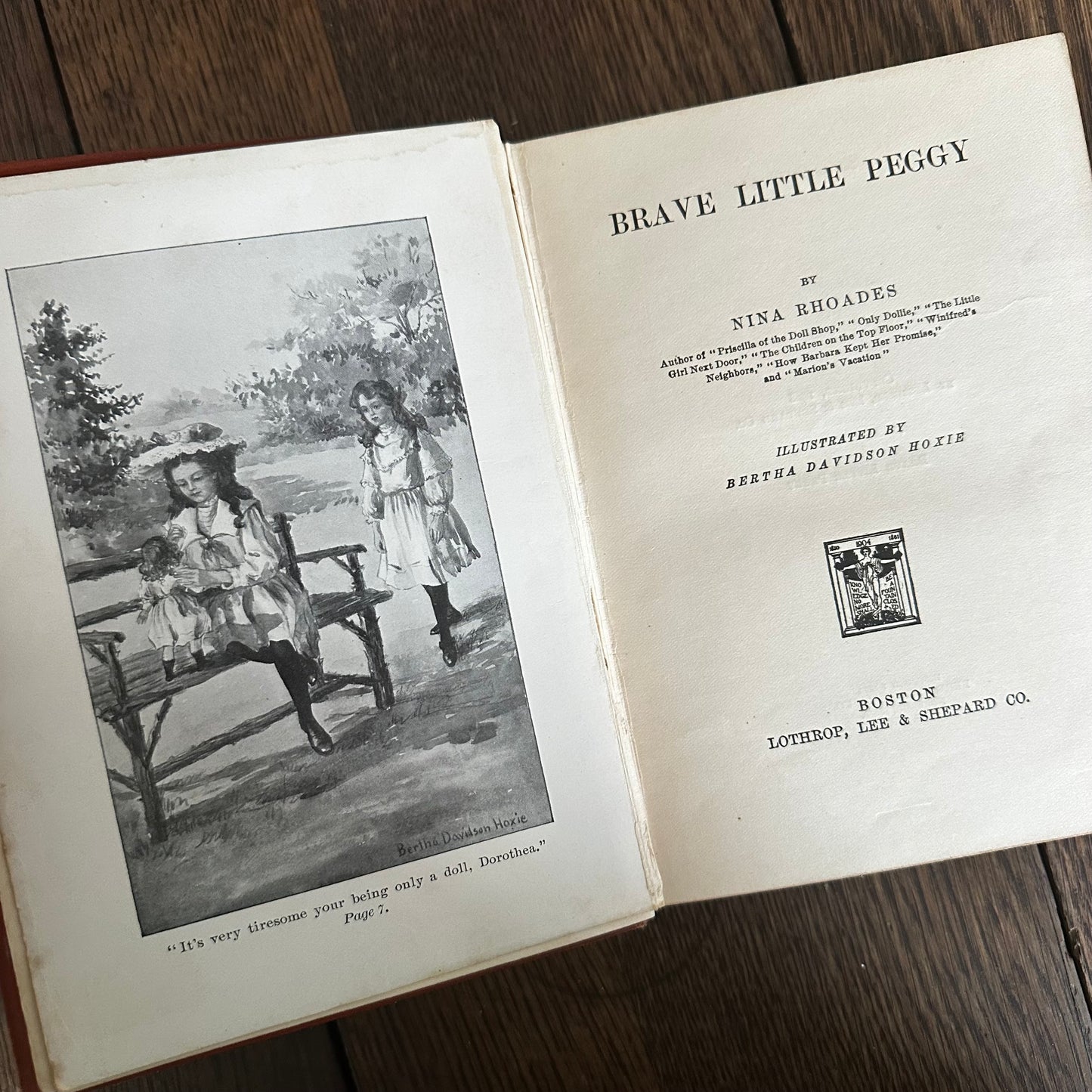 Set of 8 Nina Rhoades Antique Children’s Books (1901–1914) — Illustrated by Bertha Davidson Hoxie — Lothrop Lee & Shepard — Brick House Series