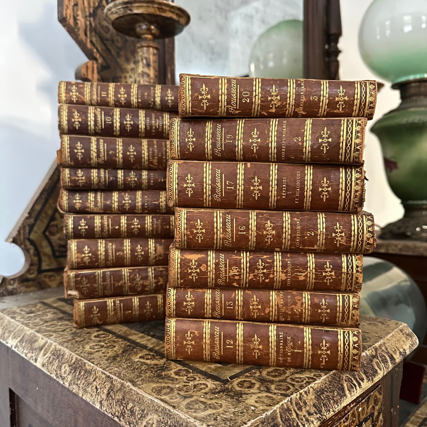 Œuvres de J.-J. Rousseau — Antique 1819 Paris Edition, Collected Works with Engravings - 16 of 20 Volumes