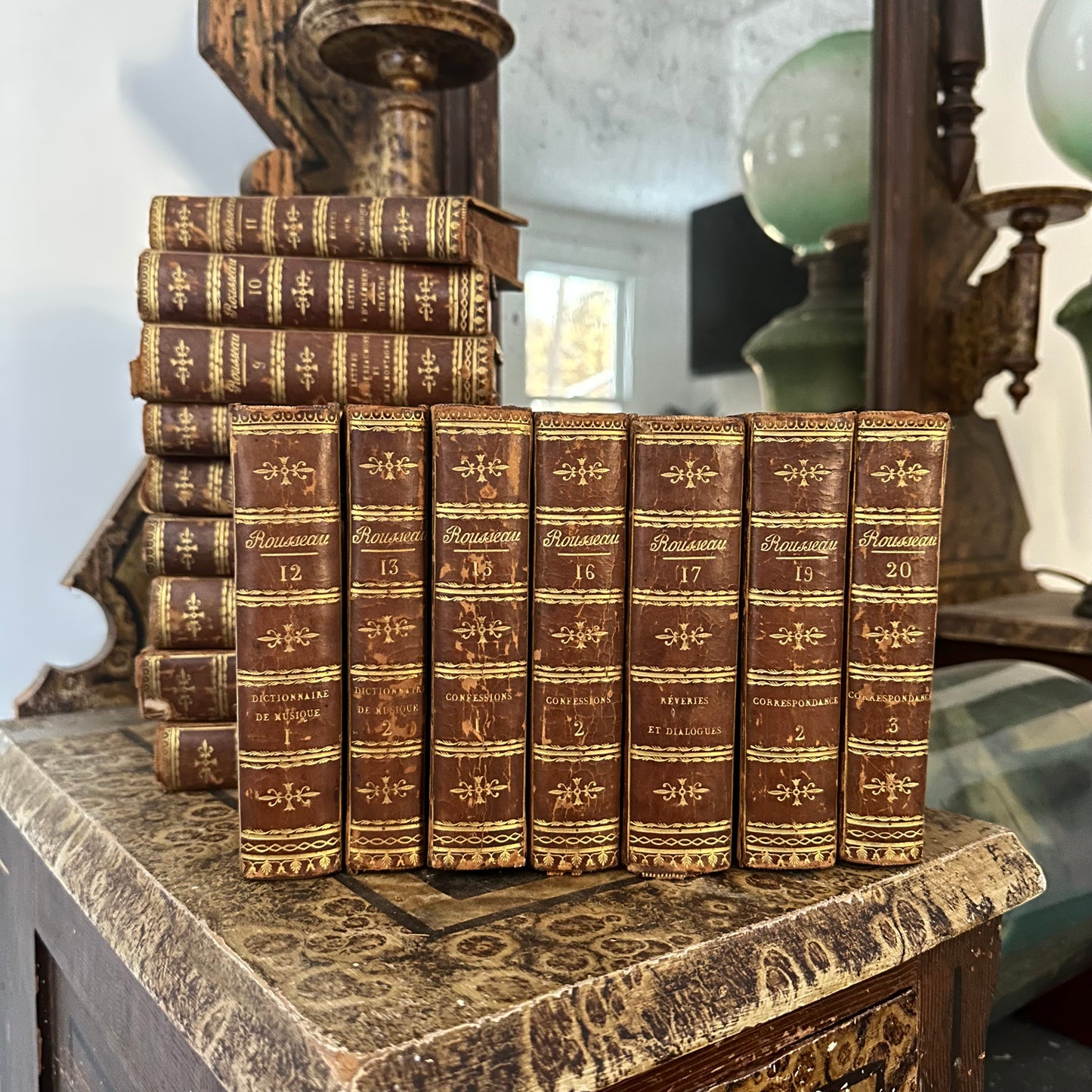 Œuvres de J.-J. Rousseau — Antique 1819 Paris Edition, Collected Works with Engravings - 16 of 20 Volumes