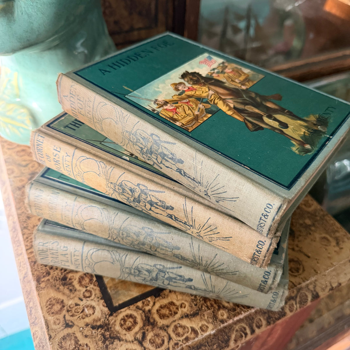 G. A. Henty, 4 Antique Adventure Novels, 135–145 Years Old — Hurst & Co. | A Hidden Foe, The Young Carthaginian, Under Drake’s Flag & The Cornet of Horse