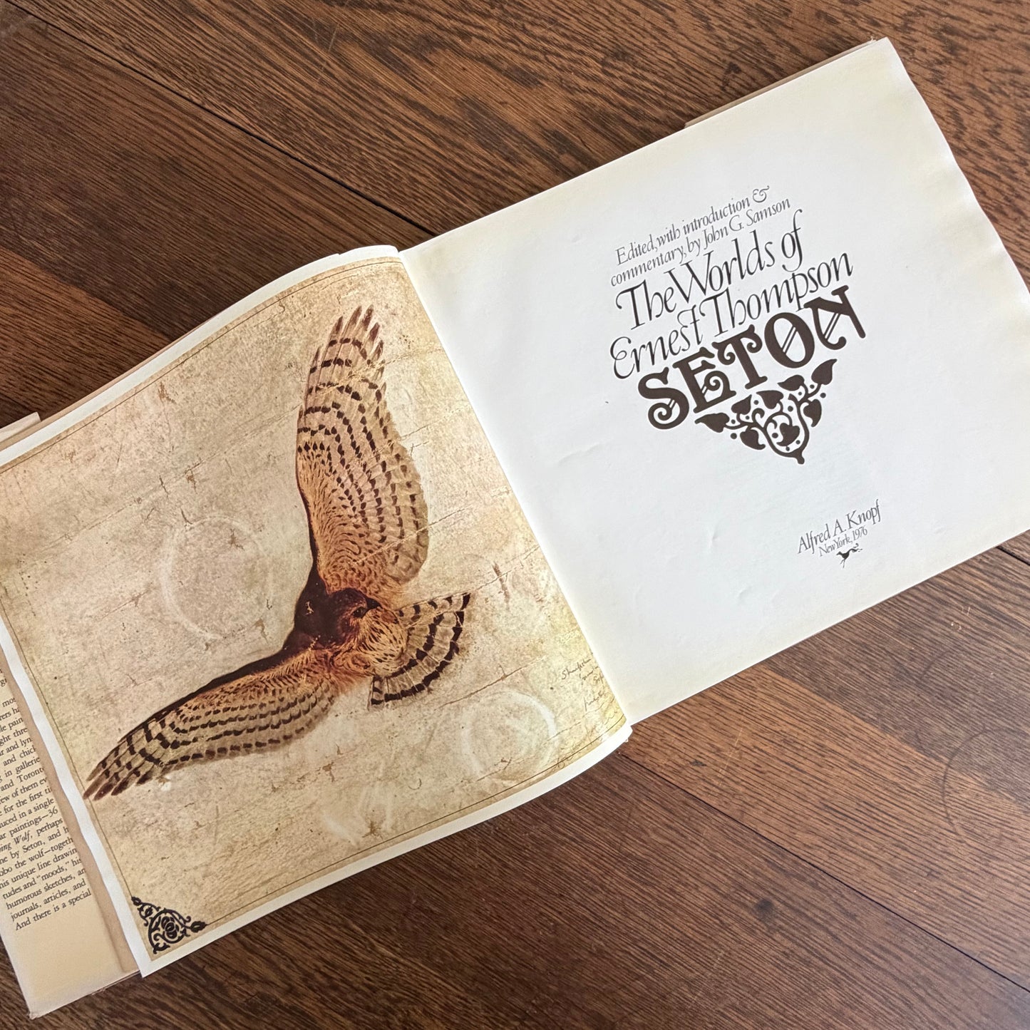 The Worlds of Ernest Thompson Seton -  1976 - First Edition - Edited by John G. Samson- Vintage Wildlife Art Nature Book
