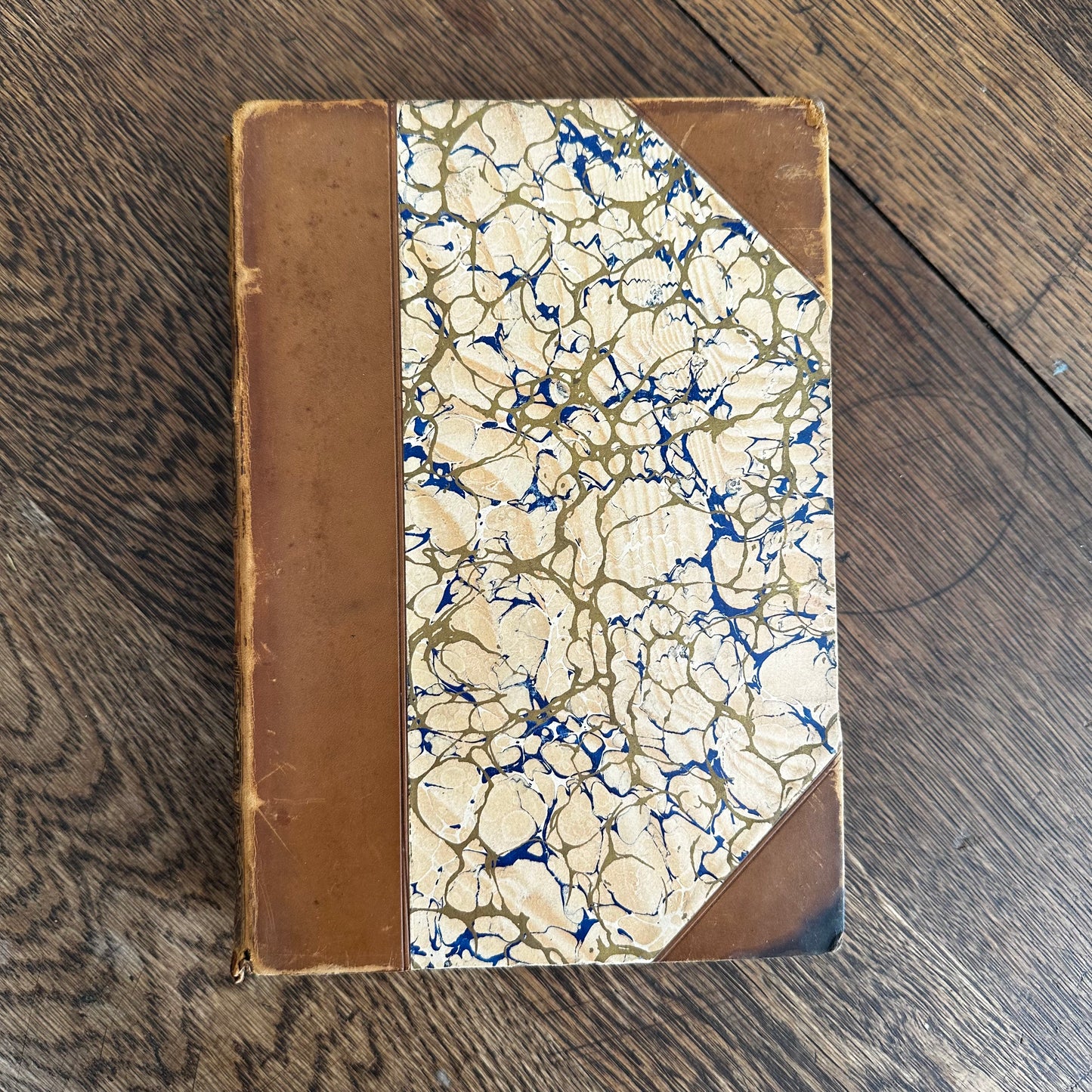 Antique Leather Book Stack | 18th–20th Century Decorative Books | Vintage Library Decor