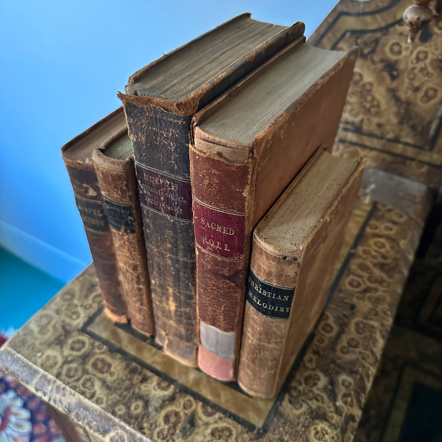 A Collection of 5 Leather-Bound 19th Century Books of Religion