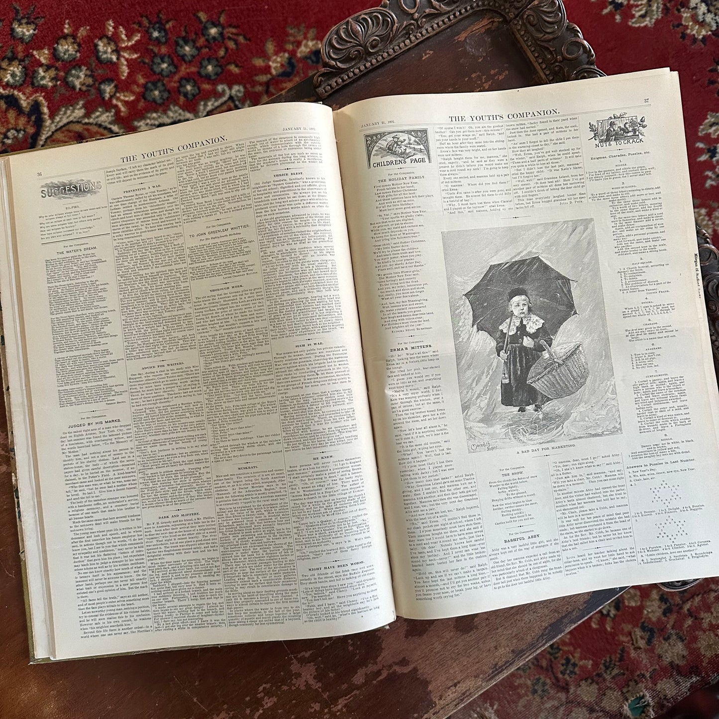 Complete Bound Year of The Youth’s Companion Newspapers - 1892