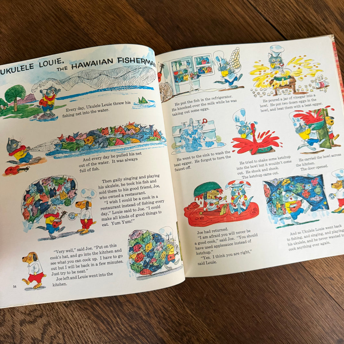 Richard Scarry Books Set of 2, Going Places & Fun with Words, 1971 Look & Learn Library, Golden Press