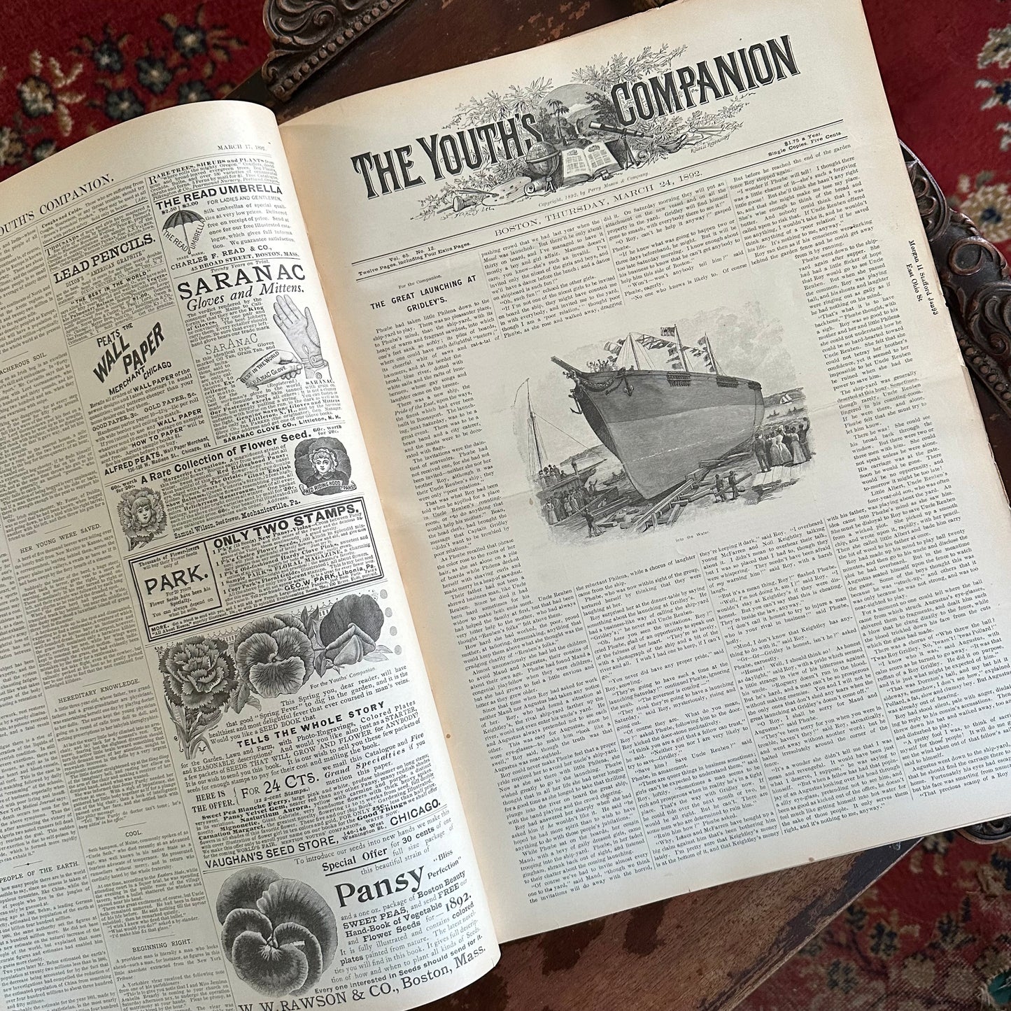 Complete Bound Year of The Youth’s Companion Newspapers - 1892