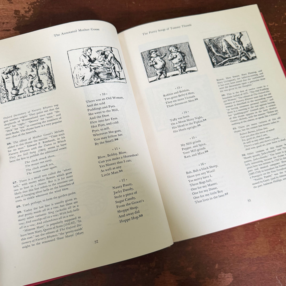The Annotated Mother Goose  - 1962 Vintage Illustrated Nursery Rhymes  - Illustrated by Caldecott, Crane, Rackham, Greenaway, and Maxfield Parrish