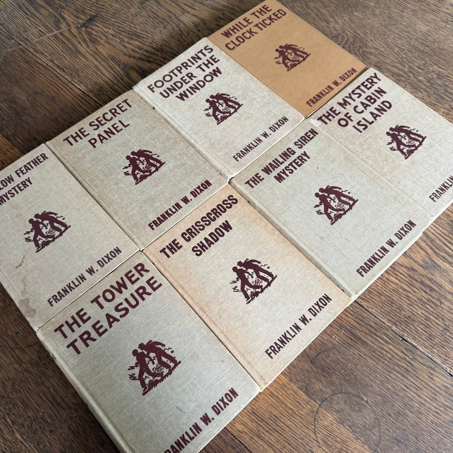 Vintage Hardy Boys Mystery Books by Franklin W. Dixon - Set of 8 - 1927-1953 - Grosset Dunlap - Brown Covers
