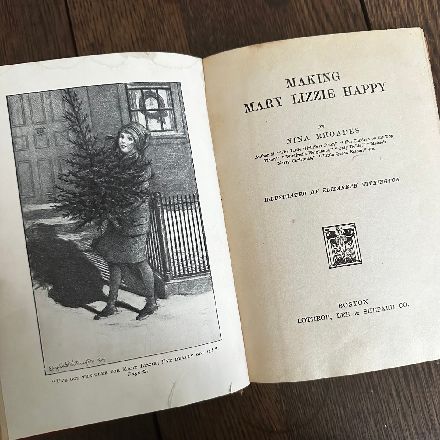 Set of 8 Nina Rhoades Antique Children’s Books (1901–1914) — Illustrated by Bertha Davidson Hoxie — Lothrop Lee & Shepard — Brick House Series