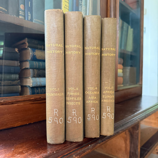 1908 Standard Library of Natural History Set | Antique Zoology Ethnography Books | Living Animals of the World | University Society NY
