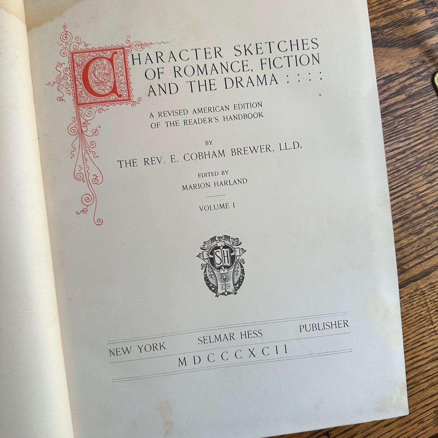 Character Sketches of Romance, Fiction and the Drama – 4-Volume Set – 1892 -1896 – Selmar Hess – Rev. E. Cobham Brewer