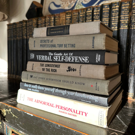 Black & Grey Vintage Self-Help Stack of 7 Books