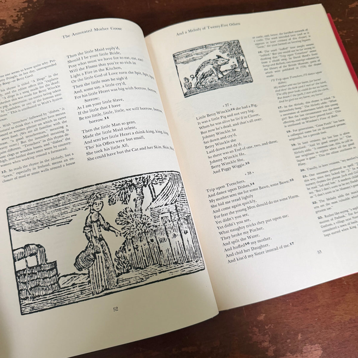 The Annotated Mother Goose  - 1962 Vintage Illustrated Nursery Rhymes  - Illustrated by Caldecott, Crane, Rackham, Greenaway, and Maxfield Parrish
