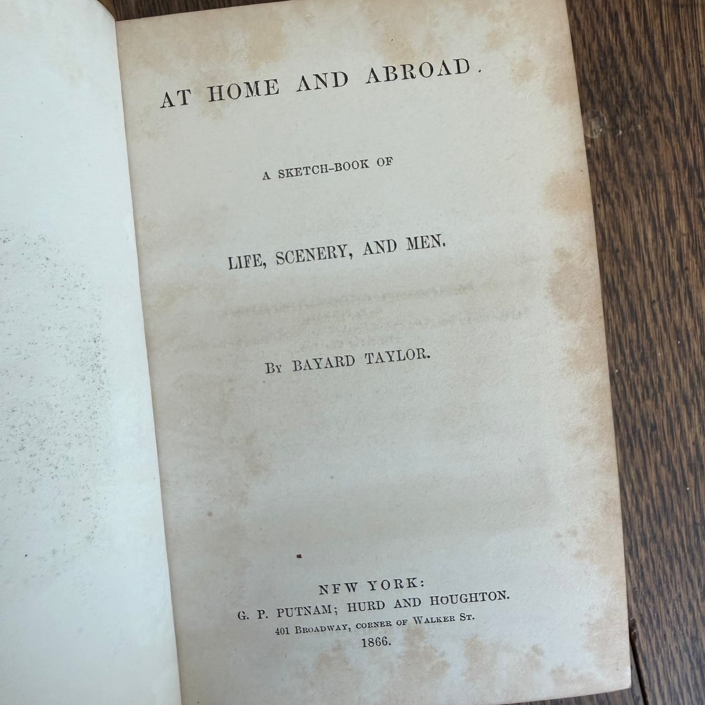 19th Century World Travel!  Prose Writings of Bayard Taylor - Set of 5, 1865-1868, G P Putnam New York, Antique Books, Half Leather, Marbled Edges