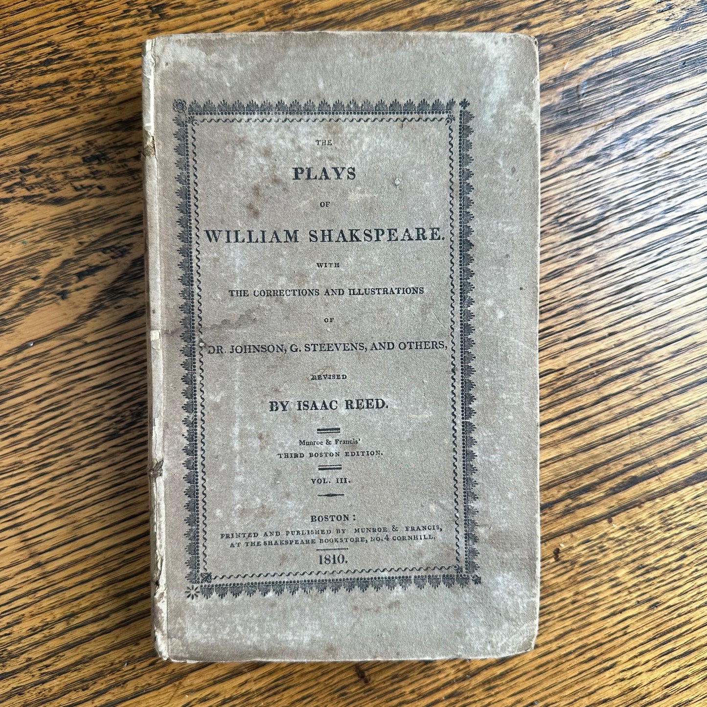 1810-1812 Complete Set of 9 Vols: The Plays of William Shakspeare