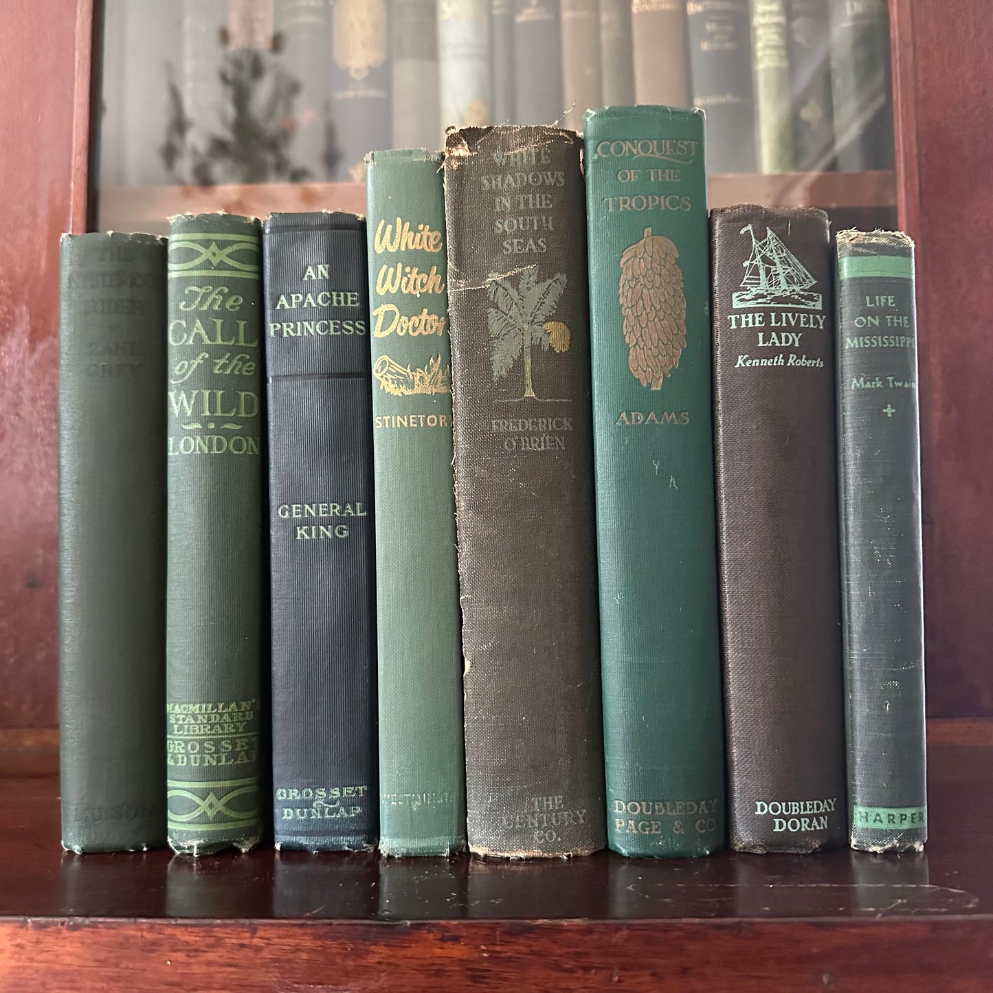 Vintage Collection of 8 Books in Green