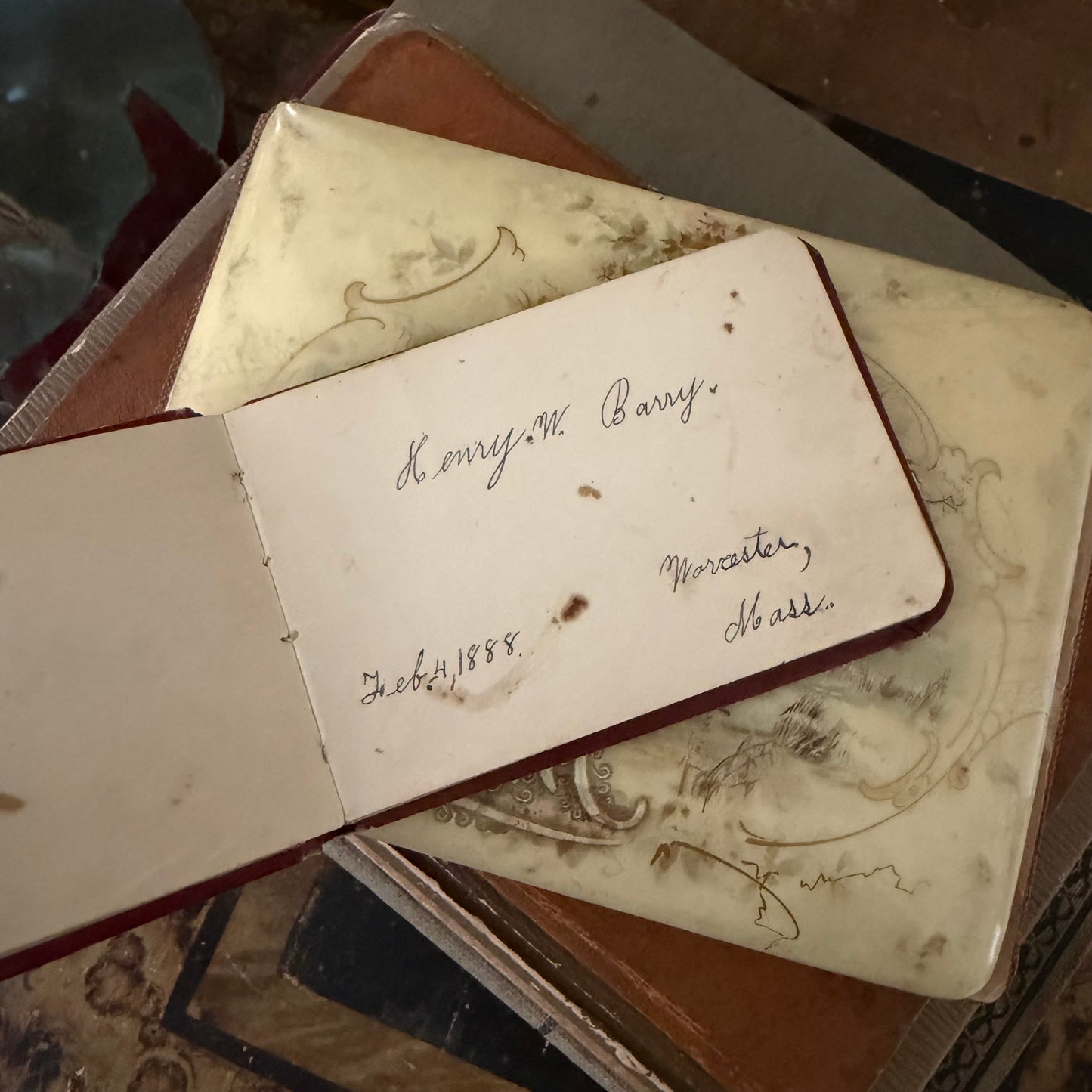 Victorian Autograph Albums 1889–1914 + 1930s Scrapbook + 1928 Ledger + NH Court Record Book Antique Paper Ephemera Collection