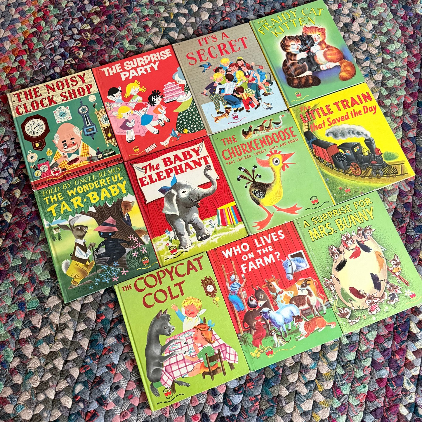 Vintage Wonder Books for Kids - Set of 11 Illustrated Children’s Books - 1940s 1950s - Nursery Story Books / Mid-Century