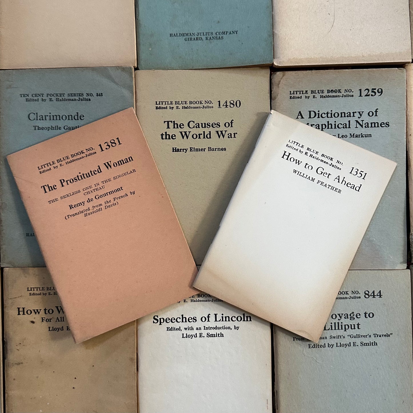 Collection of 17 Little Blue Books / Ten Cent Pocket Series Books - 17 Titles from 1919-1930s