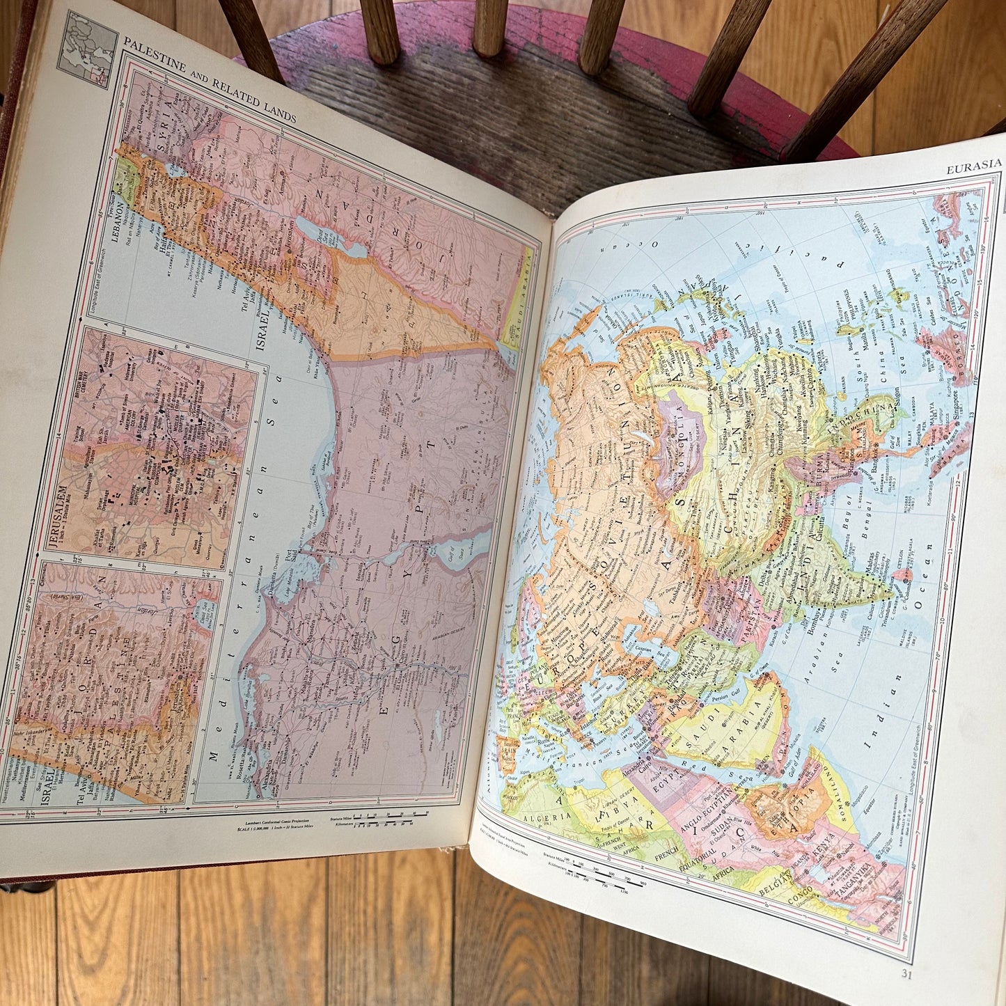 Vintage Rand McNally World Atlas, 1952