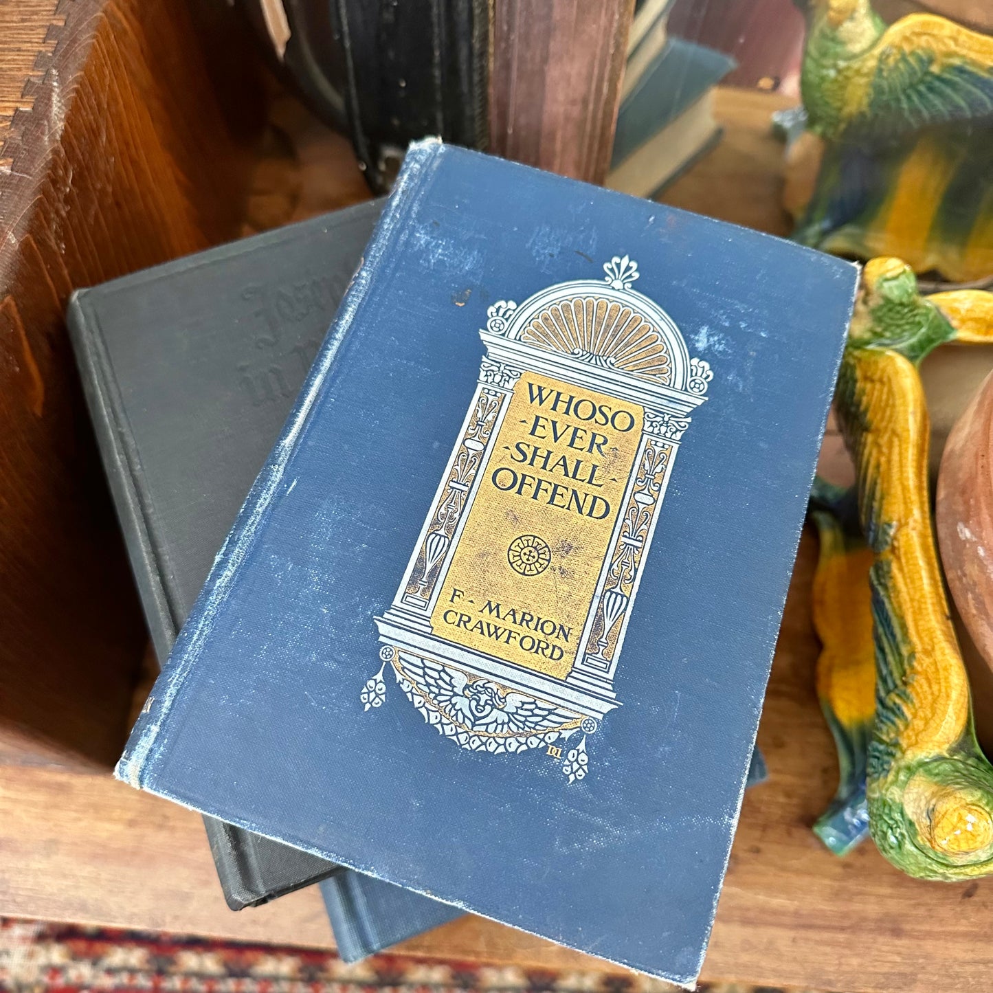 Big, Blue, Antique Book Stack - 5 Titles